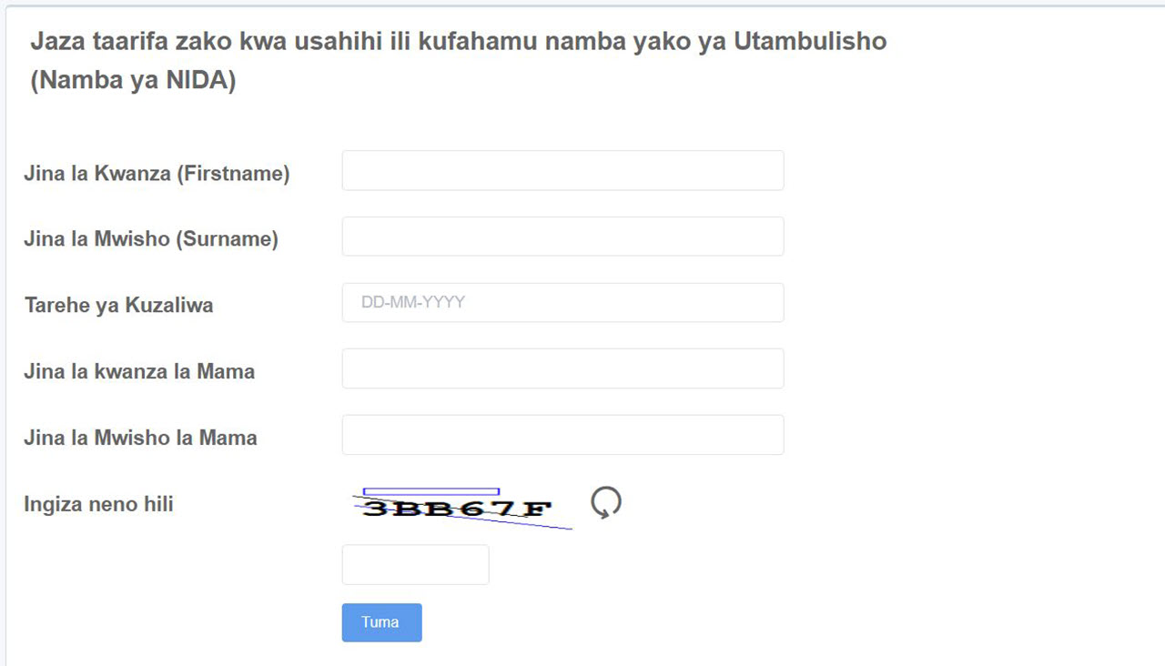 Jinsi ya Kuangalia Namba ya NIDA Online 2025